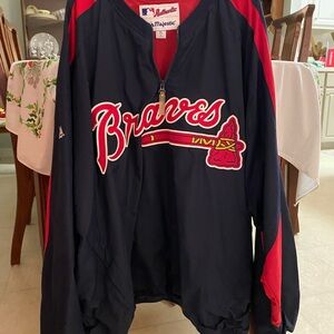 Majestic Braves Jacket - Navy and Red